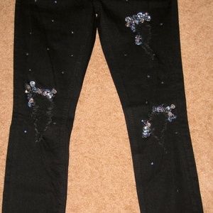 Kensie Black Rhinestone Jeans